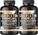 配有布洛梅兰锌的u素 C 维生素D 长莓 - 120 Veggie Capsules, Non-GMO, Gluten-Free QQ Imune 支持补充 QQ在美国制造 4个月供应