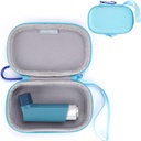 MGZNMTY Asthma Inhaler Holder案,成人和儿童存储和旅行手持Inhaler案(ONLY CASE)(蓝色)