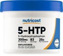 营养成本 5-HTP 粉末 25克(每服300毫克) - Gluten Free & Non-GMO,纯度 5-htp
