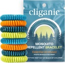 Cliganic 20 Pack Mosquito Repellent Bracelets for advants & Kids - 天然的DEET自由乐队,个人包装