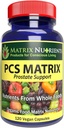 PCS矩阵 -- -- 健康前列腺下PSA水平 -- -- 100%天然成分:Saw Palmetto、Rabdosia、Scute、Plantago Focium、Chrysantaomum、Ganoderma、Lotus种子 -- Vegan Capsules(120厘米)