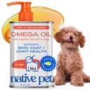 原生宠物Omega 3 鱼油换狗和猫 - 促进健康的皮肤,光亮的焦炭,和坚固的关节 - 用野生阿拉斯加沙门油换狗 - 味道,快速吸食Omega 3 6 9 液体补充剂-16oz