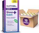 Natrol Sleep+ calm Melatonin 6mg 与 Ashwagandha, L- Theanine 和 Lemon Balm, 休息和平静心灵的饮食补充, 30 Capsules, 30天供应(12包)
