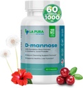 LaPura D-mannose 1000 mg 配以 Cranberry 汁粉, Hibiscus Flower & Dandelion 草药提取, 60 Capsules - 天然清洁支持,健康活者, Bladder, Urinary Tract 函数