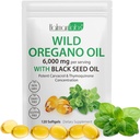 Oregano Oil Capsules 2, 含黑种子油、野生Oregano Oil Immune和抗氧化剂支持、Non-GMO、Gluten Free,120软胶(1袋)