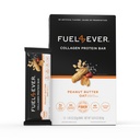 Fuel 4 Ever Collagen蛋白棒 14G 蛋白质、Gluten 免费、乳制品免费、无 Stevia 或人工成份添加、甜化 蜂蜜 QQ 花生酱 Oat Flavor(12盒)