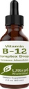 超6 营养 维生素 B12 亚语液滴 - B12 甲基Cobalamin 对能量和疲劳的极大补充 - 维生素-B 男女补充 - 90天供应