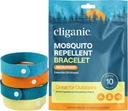 Cliganic Mosquito Repellent Microfiber Bracelets (10 Counter) - 成人与儿童,DEET自由腕带