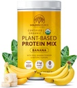 Banana - 植物蛋白粉,蛋白质混合剂,蛋白质粉与维生素和矿物,20克蛋白质,和完全氨基酸简介,Vegan蛋白粉
