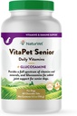 NaturVet – VitaPet 老年狗的高级日用维生素 – + Glucosamine – 维生素和矿物全谱 – 用Glucosamine增强加入联合支持 – 60 时间释放片
