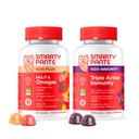 SmartyPants Kids 多维塔明型和豁免型长生莓 Gummys Bundle: 拥有超过15个每日养分和长生莓幼年支助补编的儿童,30天供应