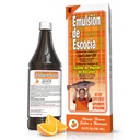 EMULSION DE ESCOCIA Cod Liver Oil, Orange Flavor, 6.5 fl oz (1 Pack) – 鱼油含维生素A, D, E, B1, Omega-3 用于Imune和Bone健康,儿童与成人