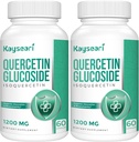 Quercetin Glucoside 1200mg 补充剂 - Isoquercetin 与 6X 生物利用率 120 Veggie Capsules, Contain Black Pepper & Rutin 用于 Max 吸收