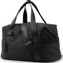 BAGSMART Gym Bag for Women, Carry on Weekender Over night Bag, 旅行 杜菲尔袋与特罗莱·斯利夫,个人物品 旅行 包袋 托特袋 工作 舞蹈袋(黑色,中丁)