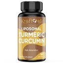 Liposomal Turmeric Crucumin 补充2200毫克,黑椒抽取15毫克用于高吸收和联合功能,60毫克用于成年人