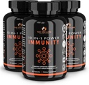 ENCLARE 营养免疫支持维生素 C, 老年莓, 锌, Echinacea, Turmeric Curcumin, Garlic. 10in1 豁免防御补充剂 成人助剂. Veg Capsules 60ct (3)