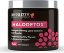 Lizzy HaloDetox女士 – 纯,未精炼的粉红色盐粉,配有80种矿物,配有卤素解毒溴,氯,氟化物,增压电解质,支持健康的甲状腺素和肾上腺功能 – 4oz