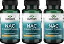 Swanson NAC N-乙酰Cysteine - 抗氧化剂抗衰老呼吸器支持 - 氨酸补充剂1000 mg 60 Capsules(3包)