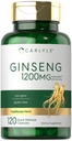 Carlyle Ginseng 摘录补编 120 Capsules = 1200mg = 男女药剂 = = 非GMO 和 Gluten Free