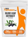 Bulk Assupports.com 橄榄叶提取粉 - 草药补充剂,抗氧化剂来源,橄榄叶粉 - 免费,每服750mg,250g(8.8 oz)(包1)