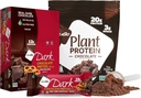 NuGo 暗巧克力蛋白质(Pretzel w/SS),12g Vegan蛋白,Gluten Free,Kosher Pareve,Non-GMO,12 Count and NuGo Plant蛋白粉,巧克力,20g蛋白,3g糖,25种服务