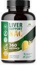 肝脏支持NAC 360 Defense Capsules – Liver Detox with NAC, Milk Tetle, Dandelion Root, Turmeric, Choline, Zinc, 和 Chanca Piedra – 促进肝脏健康和细胞保护 – 120 Capsules