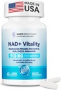 NAD+ 妇女补编,有900MG Nicotinamide Riboside(NR)、Resveratrol、CoQ10、Alpha-Lipoic Acid、Astaxanthin - 支持细胞能量和维修、健康老龄化 -- -- 60个蔬菜笼盖