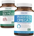 爱尔兰海莫斯和奥米加 7 (3-月供应) 海奥米加 Combo Bundle - 有机爱尔兰海莫斯 - Raw Vegan 补编 (180 Caps) & Omega 7 Softgels - 省可持续秘鲁安乔维鱼油 - 90 Caps
