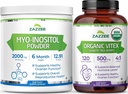Zazzee Myo-Inositol粉末和USDA有机维特克斯卡普苏尔斯、维冈、全自然和非GMO