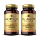 Solgar Cod Liver Oil - 250 Softgels, pack of 2 - 提供维生素A和D - 非GMO,Gluten Free - 500 总服务量