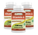 Best Naturals Vitamin A 25000 IU(7500 mcg),非GMO公式支持健康视觉和免疫系统以及健康生长和生殖,180 Softgels(180 Counter (Pack of 3)).