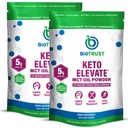 Keto Elevate生物 – C8 MCT 油粉 – Ketogenic MCT Coffee Creamer, Keto Coffee Creamer – Clean Energy, Mital Focus and Clarity – 100% Caprylic Acid MCT 油粉,非GMO(无味,40种服务)
