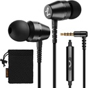 LUDOS OMNITONE 耳内有线耳机、5年准尉、带麦克风的耳机、3.5毫米口径的Jack Corded Ear Buds、iPhone、三星、计算机、笔记本电脑、儿童、学生的电视会议