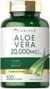 Carlyle Aloe Vera Softgel Capsules 20,000mg → 300 伯爵 Aloe Vera Gel 补编 → Non-GMO, Gluten Free