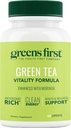 Greens First Green Tea Virity Formation - 与莫林加增强 - 抗氧化剂-Rich for clean Energy - Vegan & Gluten - Free - 能源与整体健康强大的混合剂(60 Capsules)