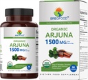 Brieofood Organical Arjuna 1500mg, 45 services, 蔬菜, Gluten Free, 90 蔬菜片