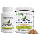 BiOptimers 镁突破4.0,(60 Capsules) & 蘑菇突破粉(Salted Caramel, 15 services) - 天然睡眠和脑超食 & 补充盒