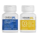 OmegaXL联合支助补编-60 Softgels & VitaminXL D3 高潜力日维生素D5000 IU 125mcg Imune支助补编(30 Softgels) - 2 Pack