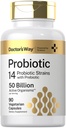 医生之路 Probiotic Supplements + 5亿 活性生物 + 90 Capsules + 14 Strains 与 Prebiotic + 男女 + 植物人,非GMO, Gluten Free