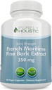 纯综合松条提取 350 mg 180 Vegan Capsules 95% Proanthocyanidins - 法国海洋松条提取 - 非转基因和无农药抗氧化剂补充剂