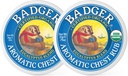 Badger - 芳香胸布、Eucalyptus & Mint、认证有机体、配有Eucalyptus基本油的Soothing Vapor Rub、婴儿胸布、Vapor Rub Ointment、0.75 oz - 2-Pack