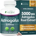 Astragalus Capsules 5,000 mg - 250 mcssules, 8+月供给 - 超强 Astragalus 根提取 20:1 - 非转基因生物,蔬菜和 Vegan 友好 - 支持Immune系统和心血管