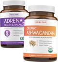 肾上腺素和 Ashwagandha (1-Month Supplication) 冷却和能量包 - 肾上腺素支持 L-Tyrosine (120 Capsules) & USDA Organical Ashwagandha 1350mg Ashwagandha根粉/服务(60 Capsules)