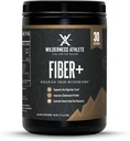 Wilderness Athlete Fiber+ QQ 女性和男性的溶性与不溶性纤维补充剂 - 用于消化性支持的预生纤维粉 - 每日饮用混合剂 - 饮食不味