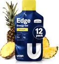 UCAN Edge Energy Gel Shots, Pineapple (12,1.87 Ounce Packets) 用于跑步,训练,健身,自行车,Crossfit QQ无糖,Vegan, & Keto 友好能源补编