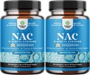 NAC 补充 N-乙酰Cysteine 600mg - Vegan 高吸收 NAC 600 mg Capsules - Glutathione 肝脏清洁除毒和修复加肺健康和豁免支助前体(180名服务员)
