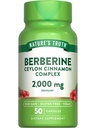Natural's Truth Berberine with Ceylon Cinnamon Complex | 2,000mg | 50 Vegan Capsules | Vegan, Non-GMO, 和 Gluten 免费补编