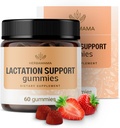 HERBAMAMA 哺乳支持Gummys - 母乳奶流支持草药混合剂 - Vegan,非GMO女性母乳喂养补充剂 - 60 Pectin-Brawberry-Flavorished Chews