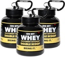 ONMYWHEY 蛋白质粉盒到去 - 混合式旅行水瓶漏斗,便携式前置工作辅助容器和药剂漏斗,小型前置补充 持有键链瓶
