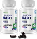 900 mg 脂吸虫 NAD+ 补充:Trans Resveratrol 300毫克、替换NMN、高级吸收、DNA修复和助推NAD+、老化防御、能源、120软胶、2包